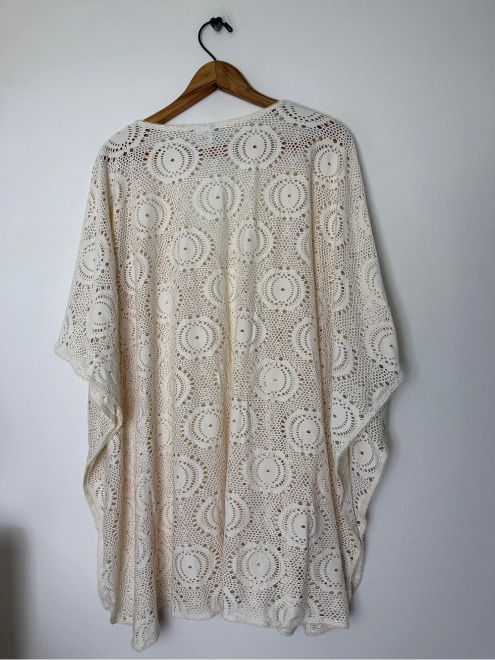 Melissa Odabash Cream Crochet V-Neck Swim Coverup